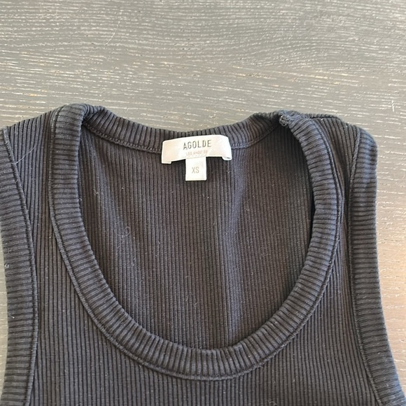AGOLDE  Ribbed Poppy Tank in Black - Picture 3 of 11